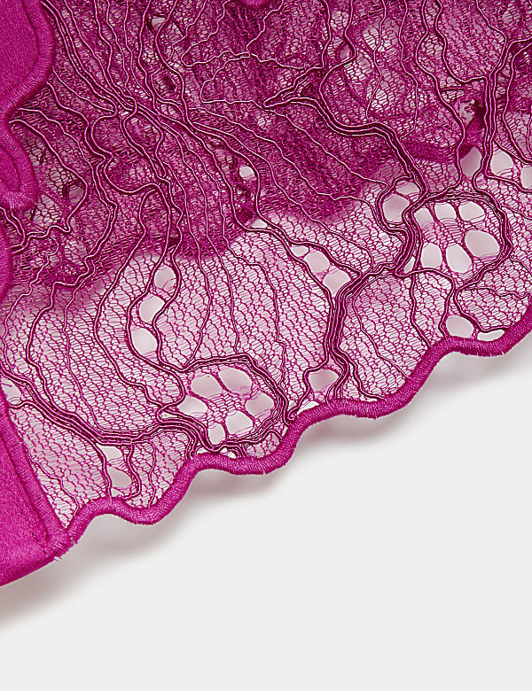 Satin Button Through Lace Detail Shirt