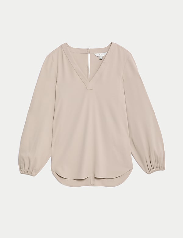 V-Neck Popover Blouse - CZ
