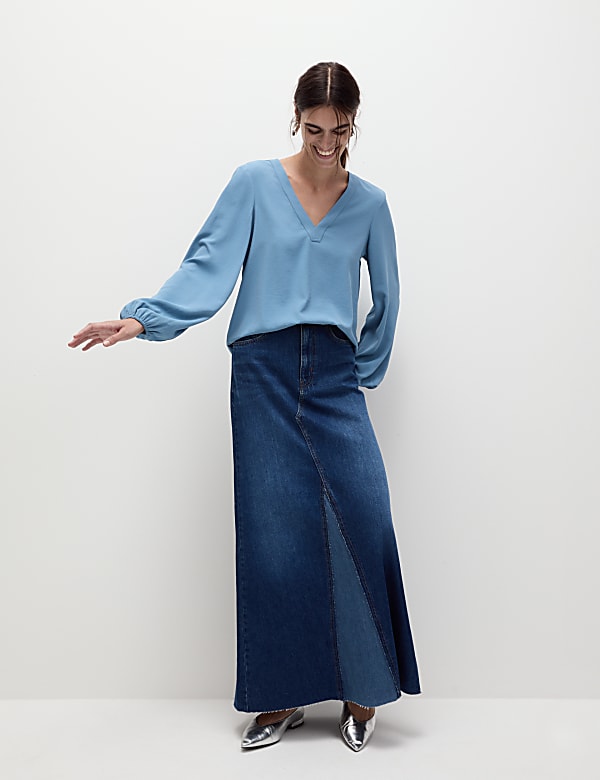 V-Neck Popover Blouse