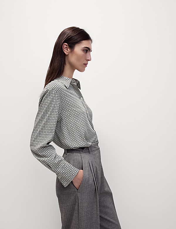 Printed Collared Blouse