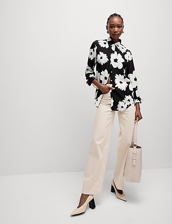 Printed Collared Blouse