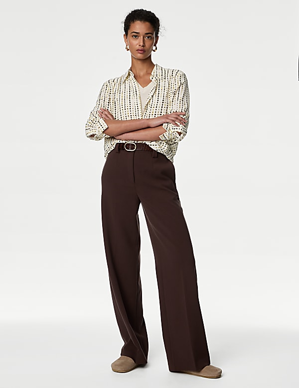 Printed Collared Button Through Blouse