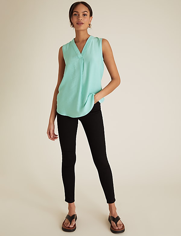 V-Neck Sleeveless Shell Top