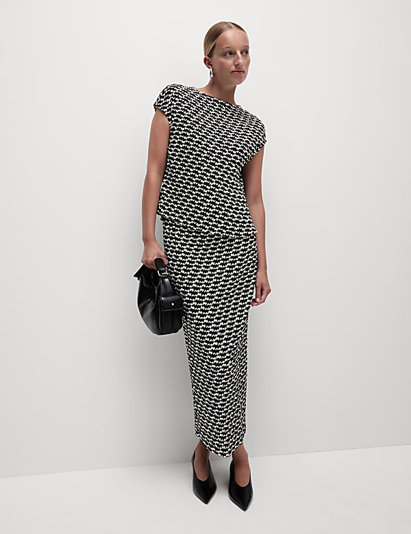 Printed Ribbed Top - ID
