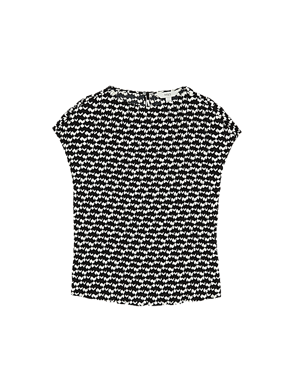 Printed Ribbed Top