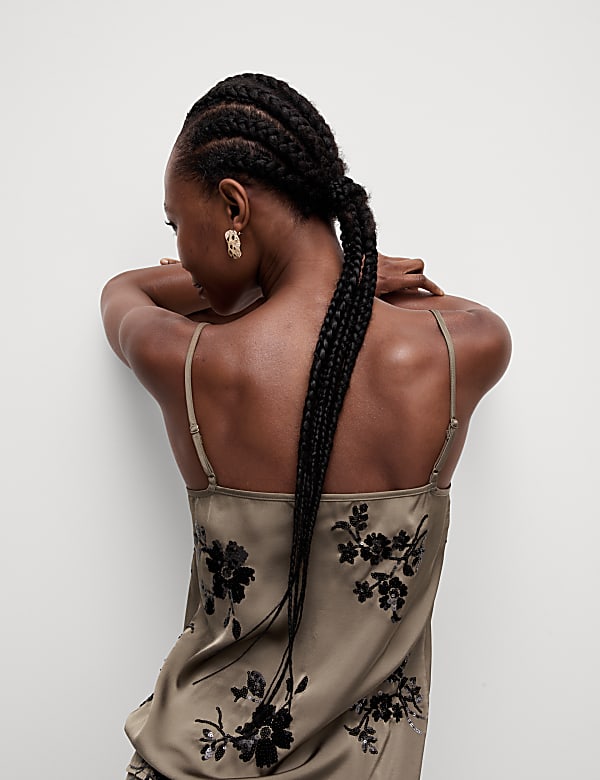 Embellished V-Neck Cami Top