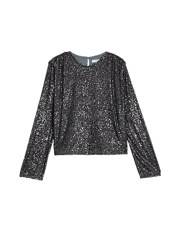 Sequin Round Neck Top