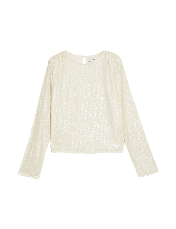 Sequin Round Neck Top