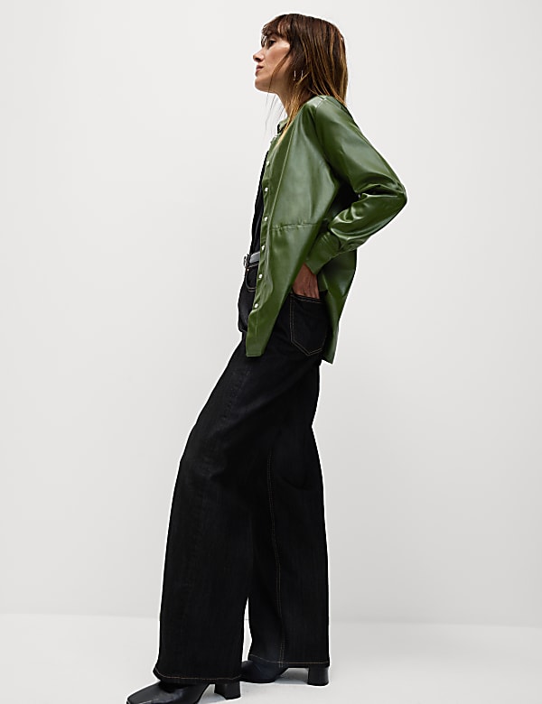 Faux Leather Shirt