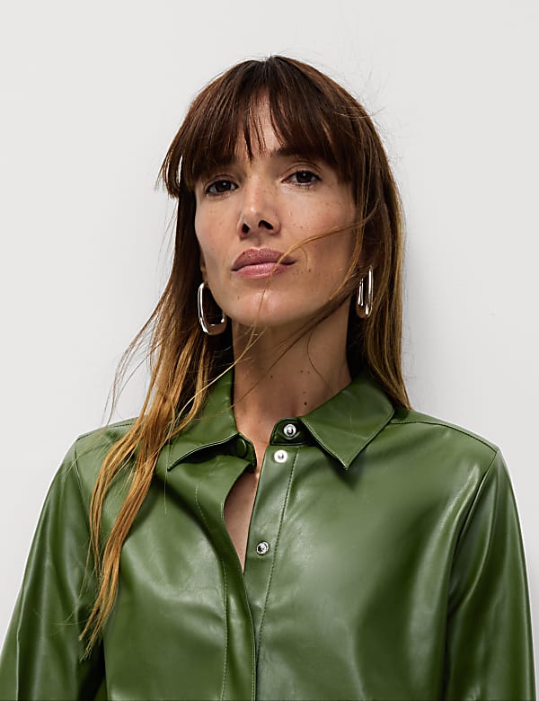 Faux Leather Shirt