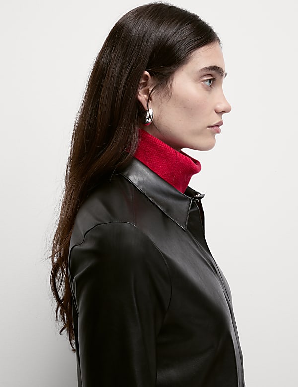 Faux Leather Shirt