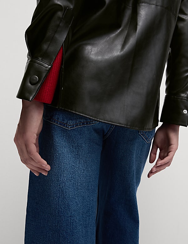 Faux Leather Shirt