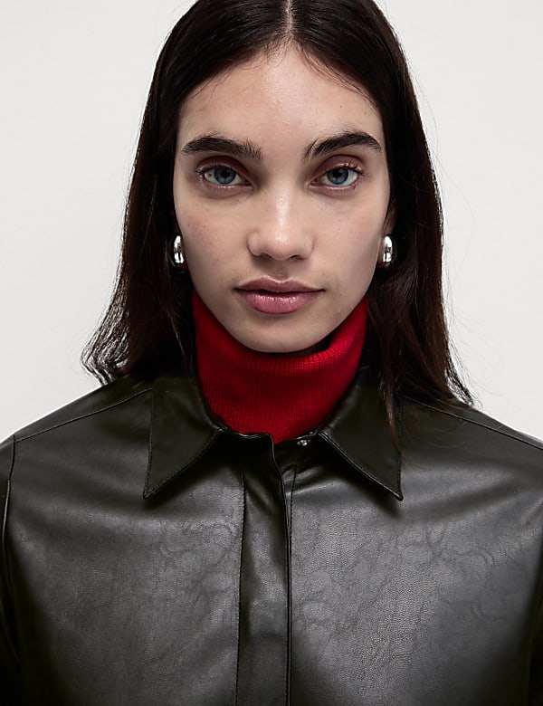 Faux Leather Shirt