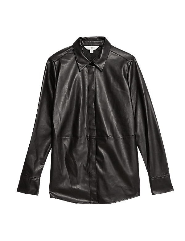 Faux Leather Shirt