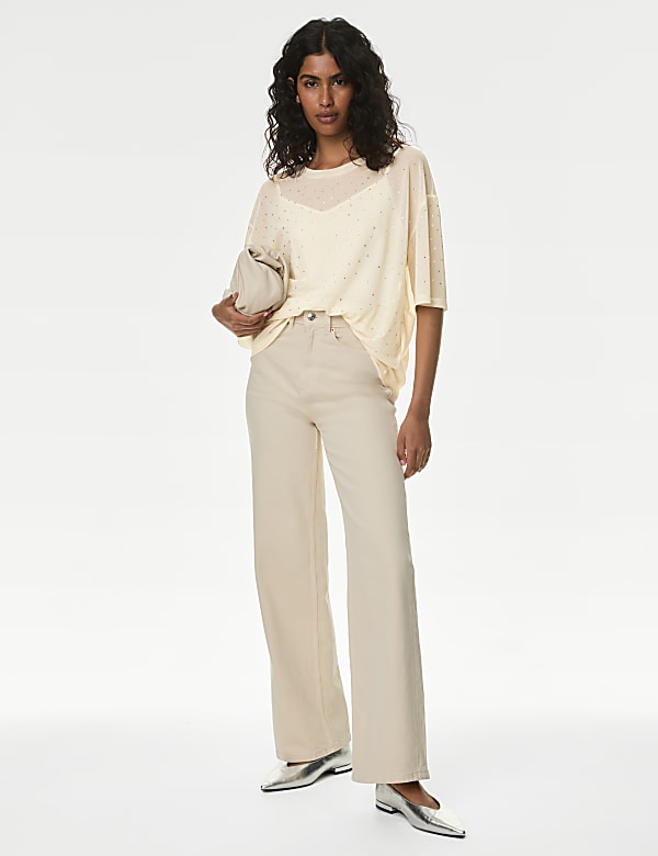 Embellished Round Neck Top