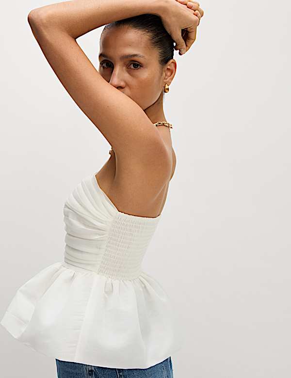 Organza Peplum Bandeau Top - AT