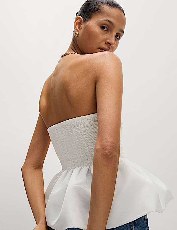Organza Peplum Bandeau Top - AT