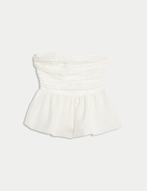 Organza Peplum Bandeau Top - AT