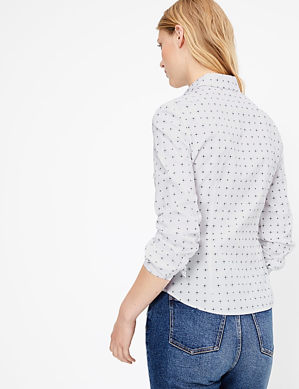 Printed Fitted Long Sleeve Shirt