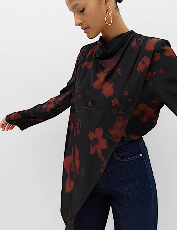 Satin Floral Blouse