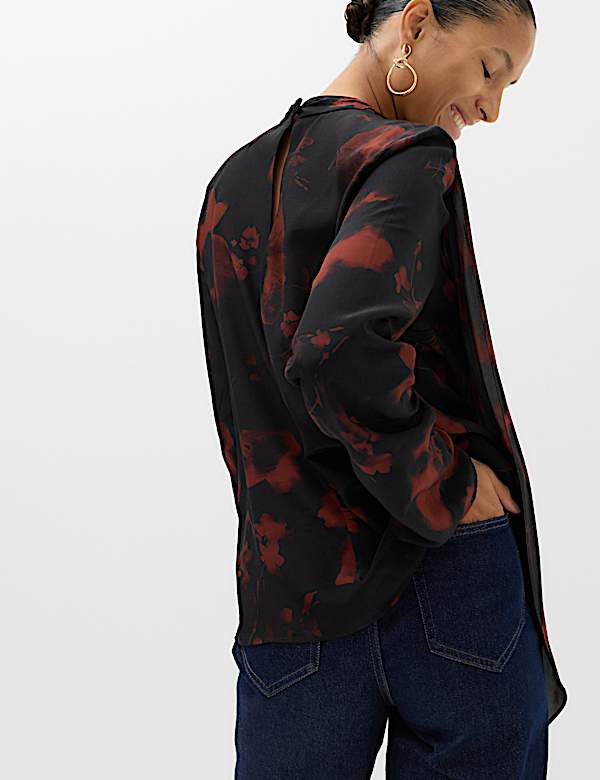 Satin Floral Blouse