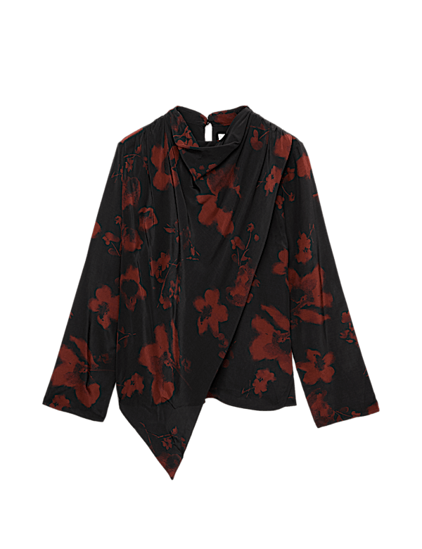Satin Floral Blouse