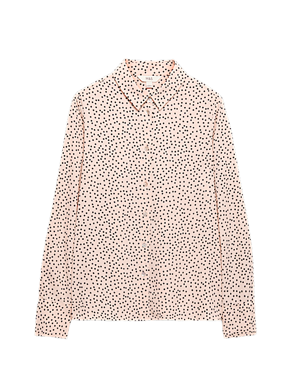 Polka Dot Printed Collared Shirt