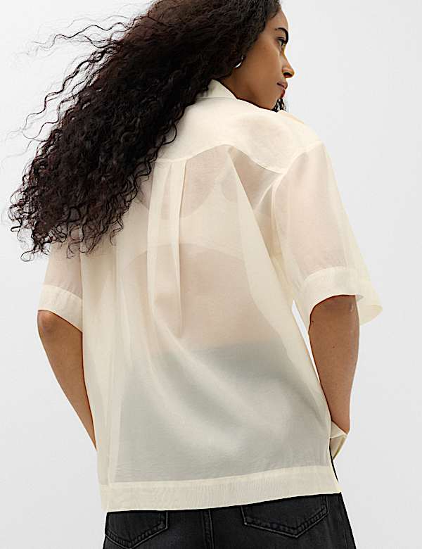 Sheer Collared Utility Shirt - SK