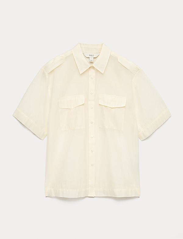 Sheer Collared Utility Shirt - SK