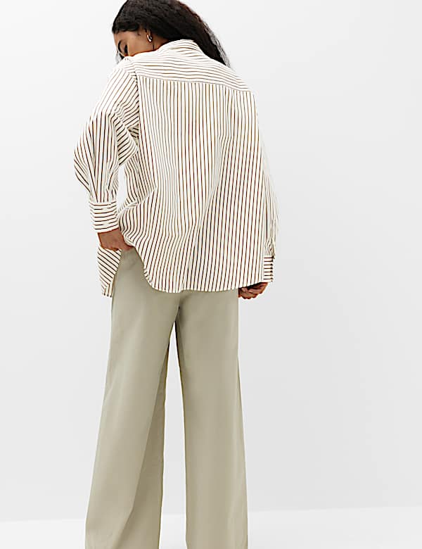 Pure Cotton Oversized Striped Shirt - CH