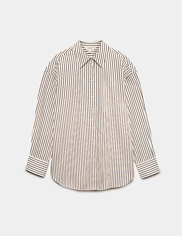 Pure Cotton Oversized Striped Shirt - CH