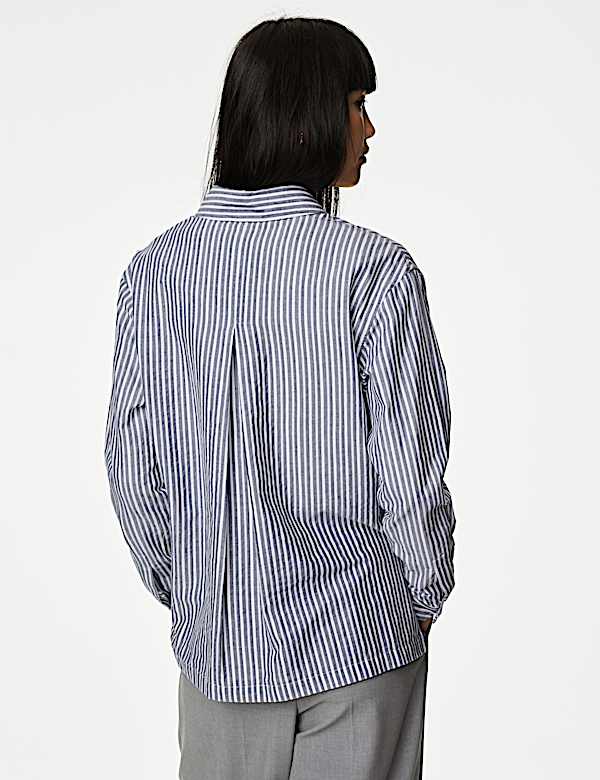 Cotton Rich Striped Relaxed Utility Shirt