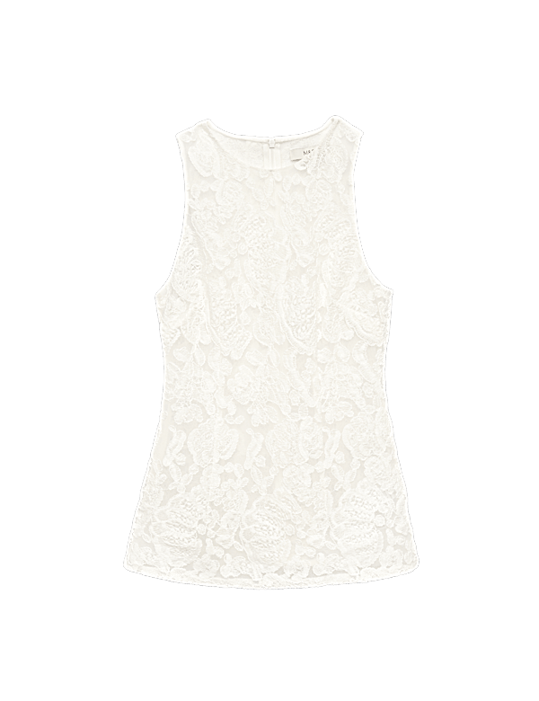 Lace Fitted Tunic Shell Top