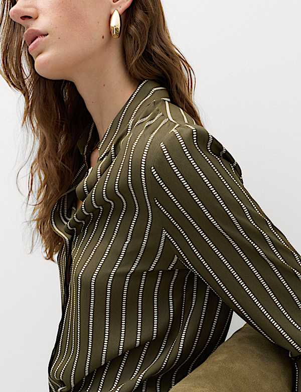 Polka Dot Collared Button Through Shirt