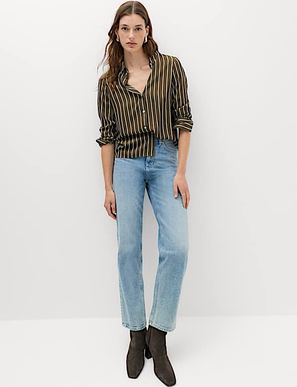 Polka Dot Collared Button Through Shirt