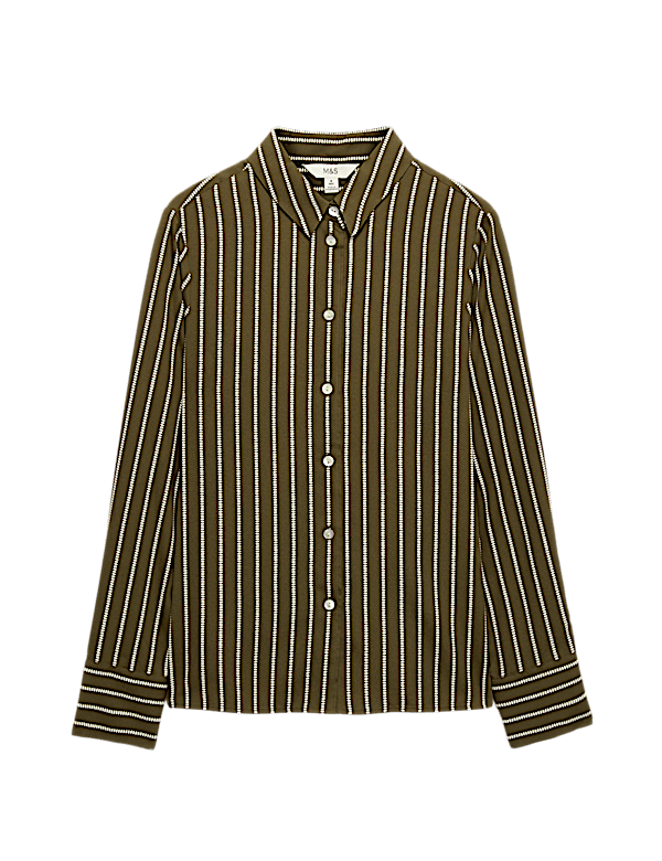 Polka Dot Collared Button Through Shirt