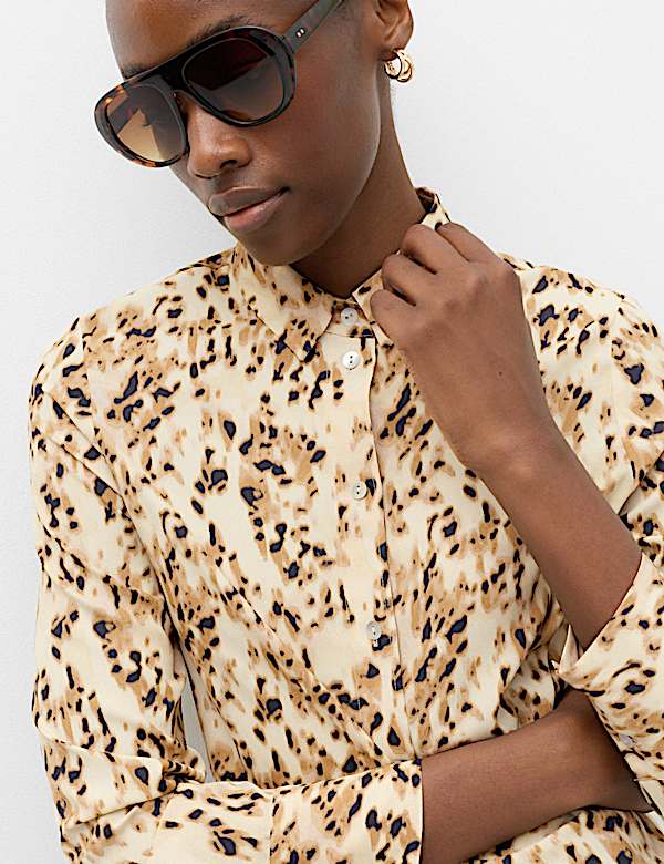 Polka Dot Collared Button Through Shirt