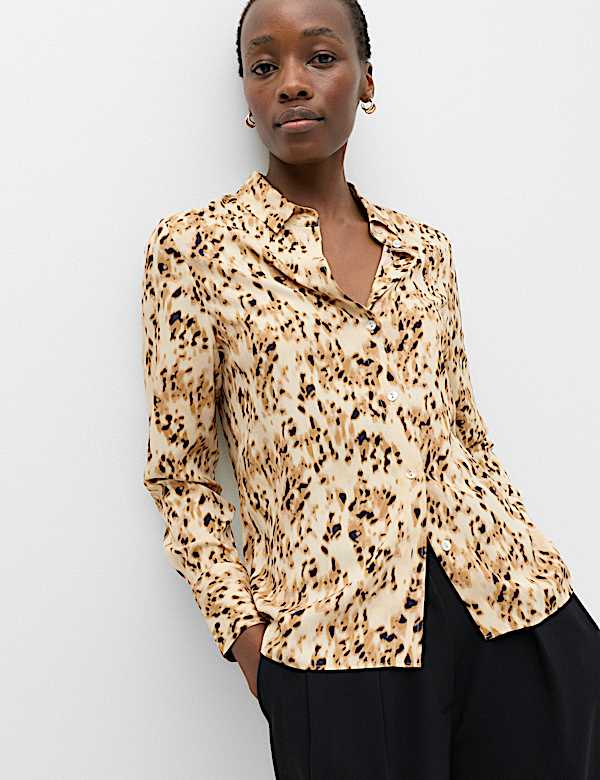 Polka Dot Collared Button Through Shirt