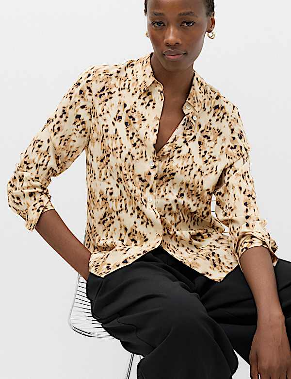 Polka Dot Collared Button Through Shirt
