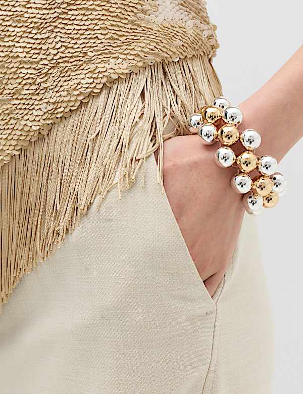 Sequin Fringe Detail Halter Neck Crop Top - CN