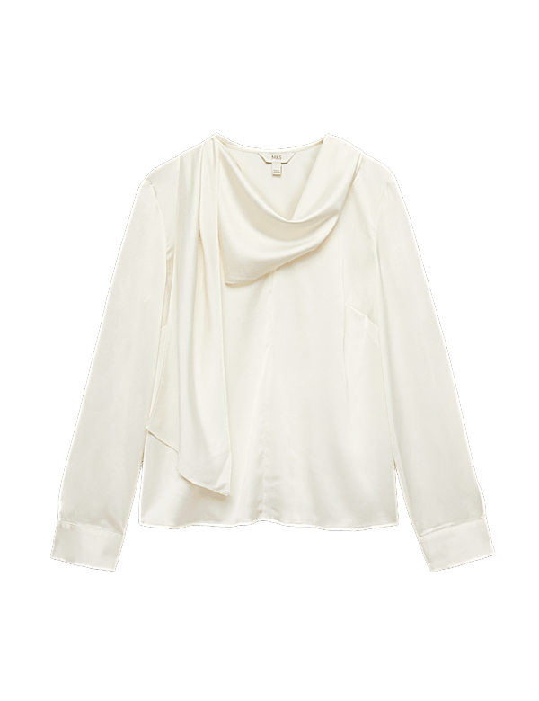 Satin Scarf Neck Blouse