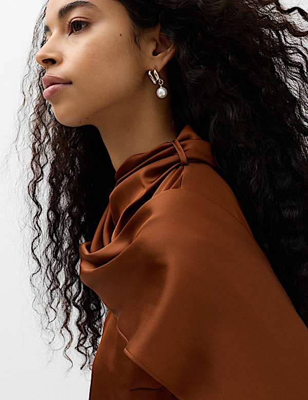 Satin Scarf Neck Blouse - JO