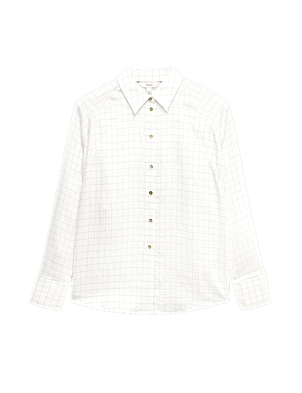 Lyocell Rich Checked Collared Oversized Shirt