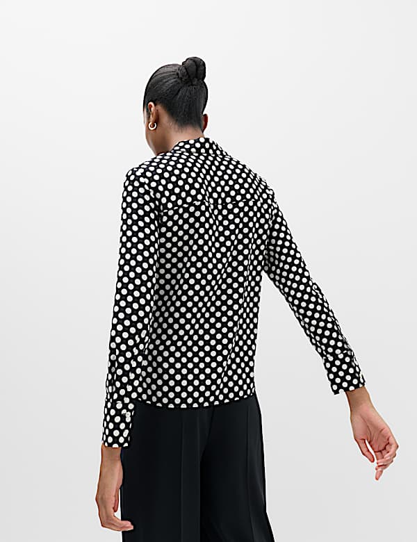Polka Dot Collared Neck Shirt - RS