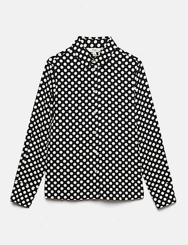 Polka Dot Collared Neck Shirt - RS