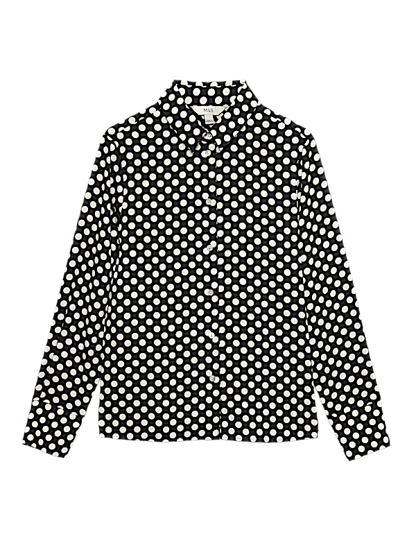 Polka Dot Collared Neck Shirt