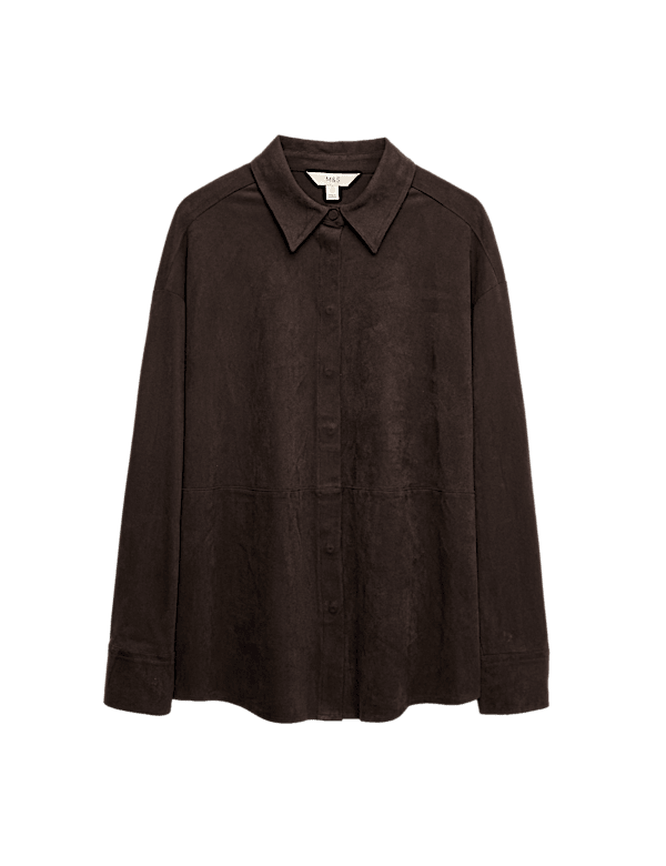 Suedette Collared Shirt