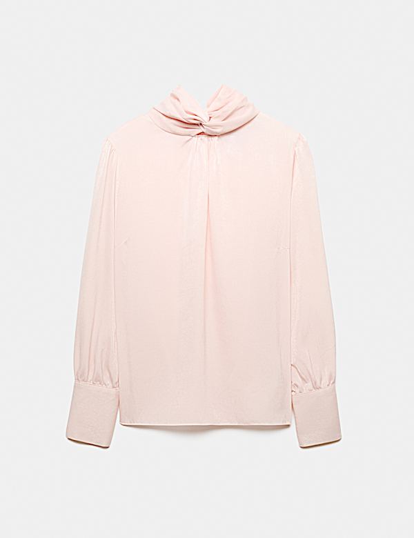 Satin High Neck Blouse - MX