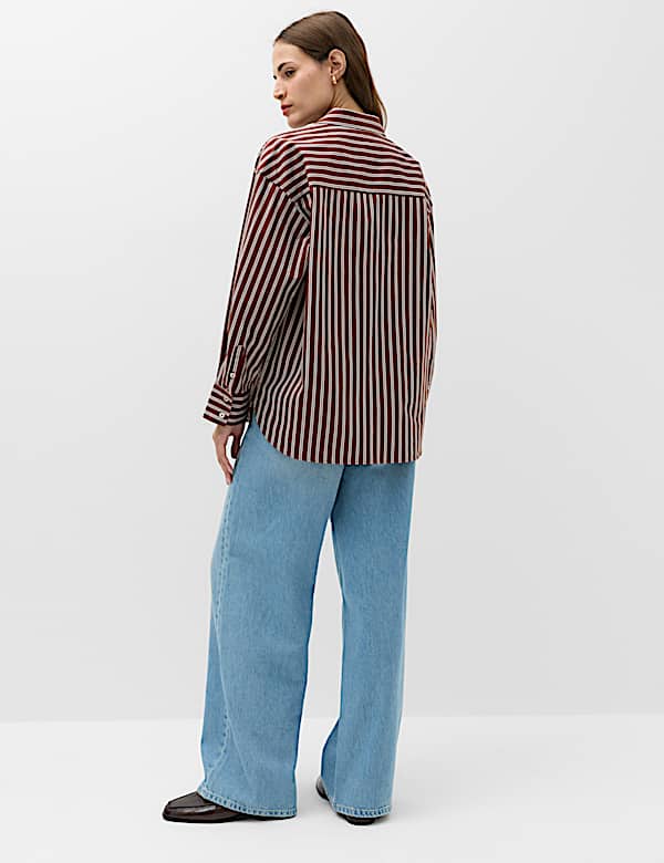 Pure Cotton Oversized Striped Shirt - CY