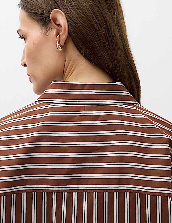 Pure Cotton Oversized Striped Shirt - CY